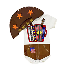 Body Bebê Festa Junina Lampião com Chapéu
