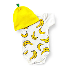 Body Bebê Frutinhas Banana com Touquinha