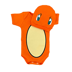 Body Bebê Temático Mesversário Fantasia Pokemon Charmander Com Touquinha
	