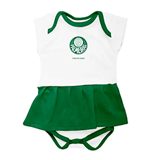 Body Vestido Bebê Futebol Palmeiras Oficial