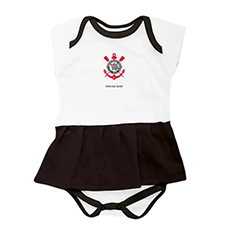 Body Vestido Bebê Futebol Corinthians Oficial
