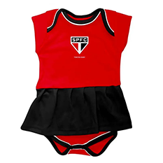 Body Vestido Bebê Futebol São Paulo Oficial