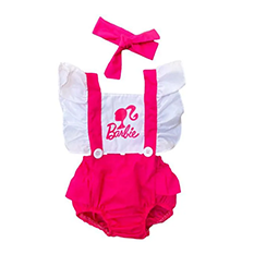 Romper Bebê Barbie com Turbante
