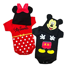 Kit Body Bebê Mickey e Minnie com Touquinha