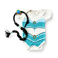 Body Vestido Bebê Aladin Jasmine com Tiara Trança