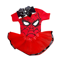 Conjunto Body Bebê Luxo Tule Homem Aranha Menina